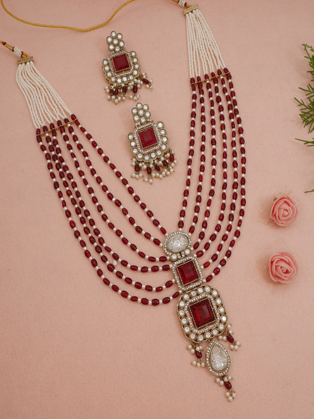 Royal Heirloom Beaded Pearl Layered Necklace Set