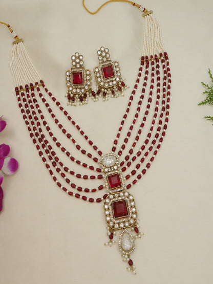 Royal Heirloom Beaded Pearl Layered Necklace Set