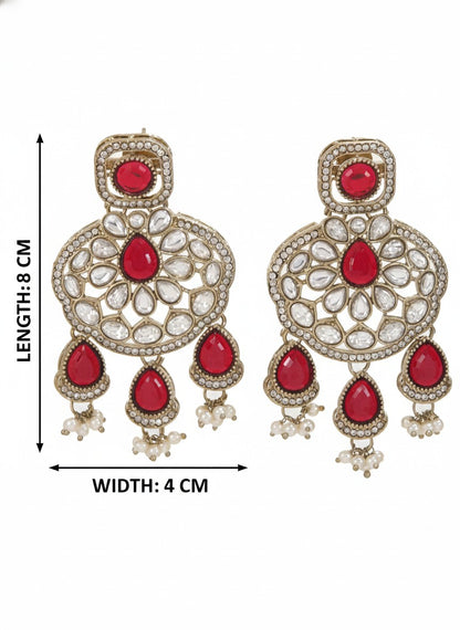 Traditional Wedding-Style Multi Stone Pearl Drop Earrings