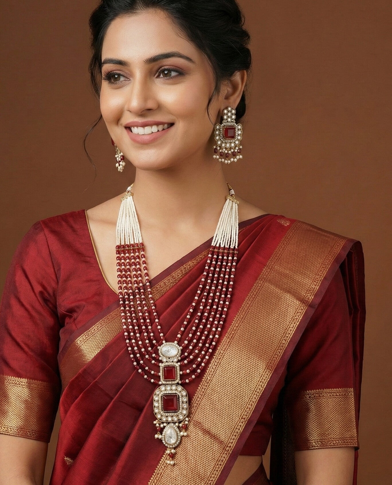 Royal Heirloom Beaded Pearl Layered Necklace Set