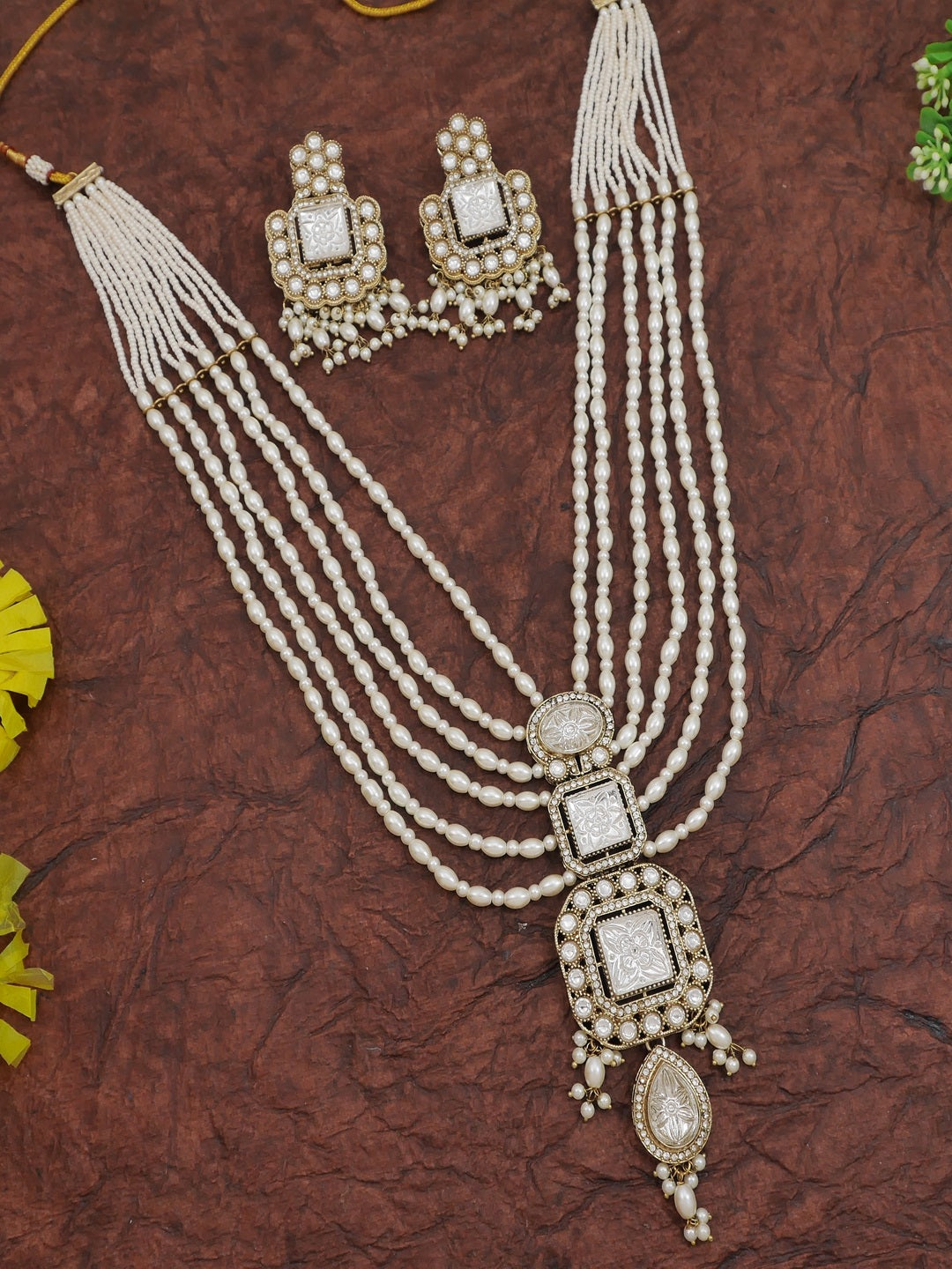 Royal Heirloom Beaded Pearl Layered Necklace Set