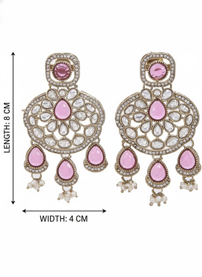 Traditional Wedding-Style Multi Stone Pearl Drop Earrings