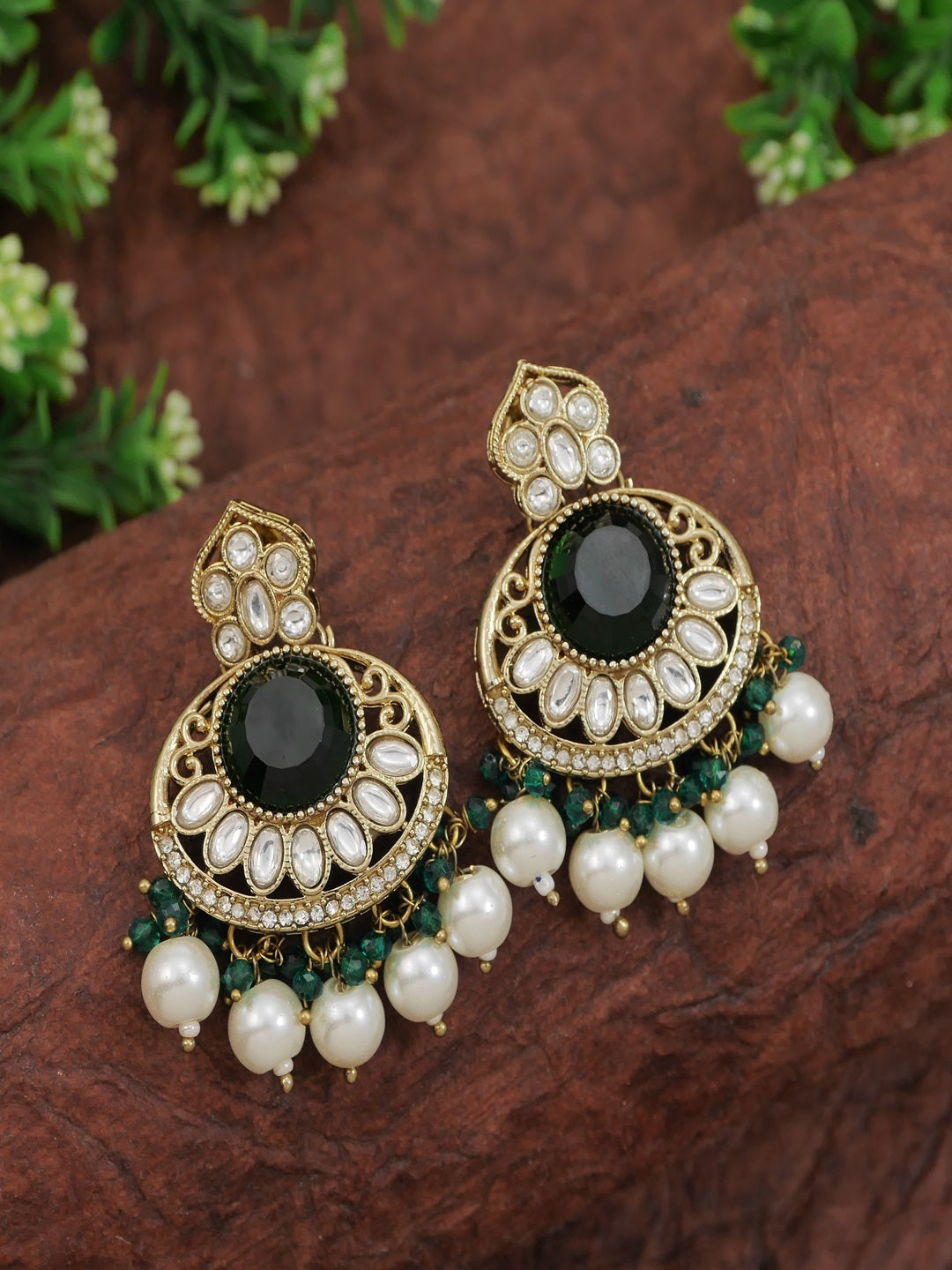 Traditional Nawabi Black Beaded Pearl Statement Necklace Set