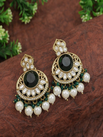 Traditional Nawabi Black Beaded Pearl Statement Necklace Set