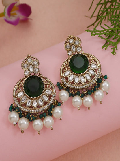 Traditional Nawabi Black Beaded Pearl Statement Necklace Set