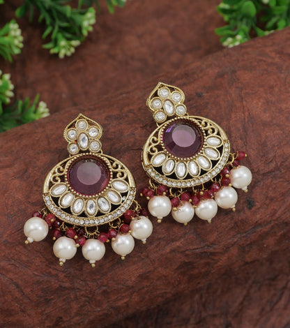 Traditional Nawabi Black Beaded Pearl Statement Necklace Set