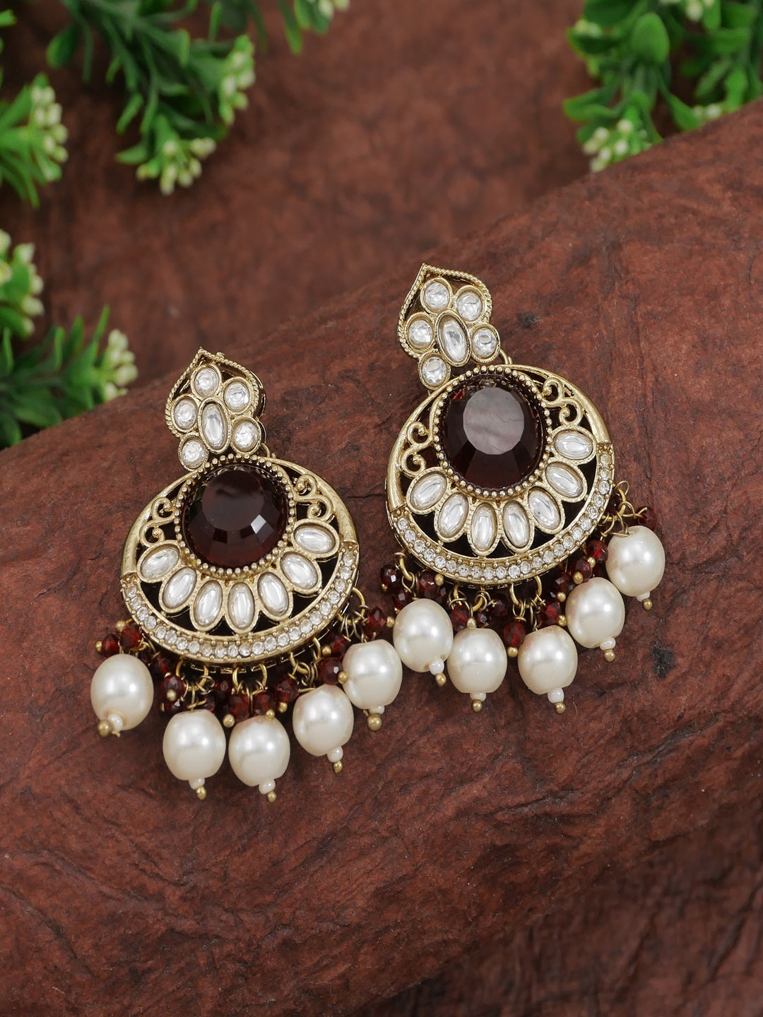 Traditional Nawabi Black Beaded Pearl Statement Necklace Set