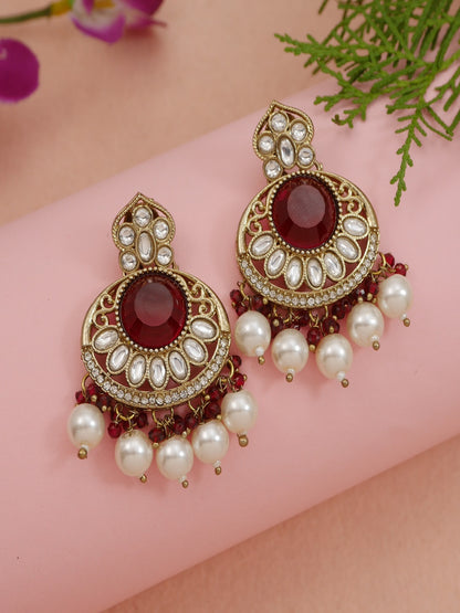 Traditional Nawabi Black Beaded Pearl Statement Necklace Set