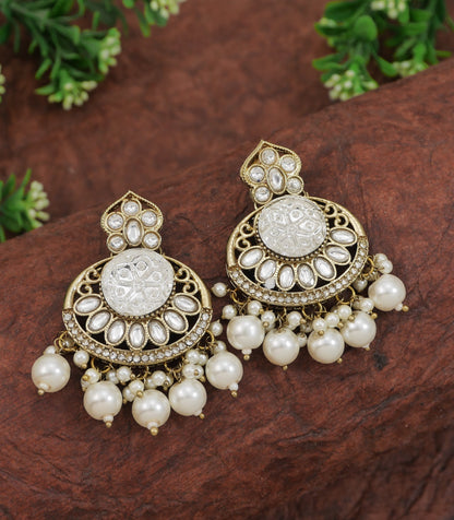 Traditional Nawabi Black Beaded Pearl Statement Necklace Set