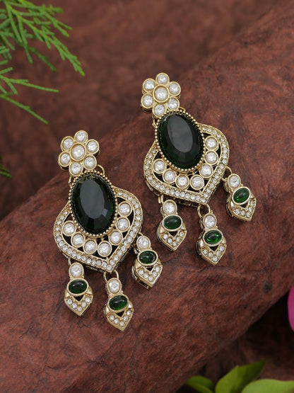 Royal Noir Pearl & Black Beaded Statement Necklace Set
