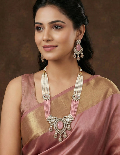 Royal Noir Pearl & Black Beaded Statement Necklace Set