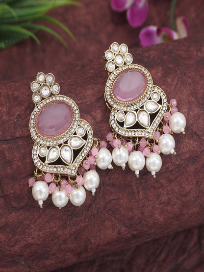 Royal Pearl & Black Beaded Statement Necklace Set