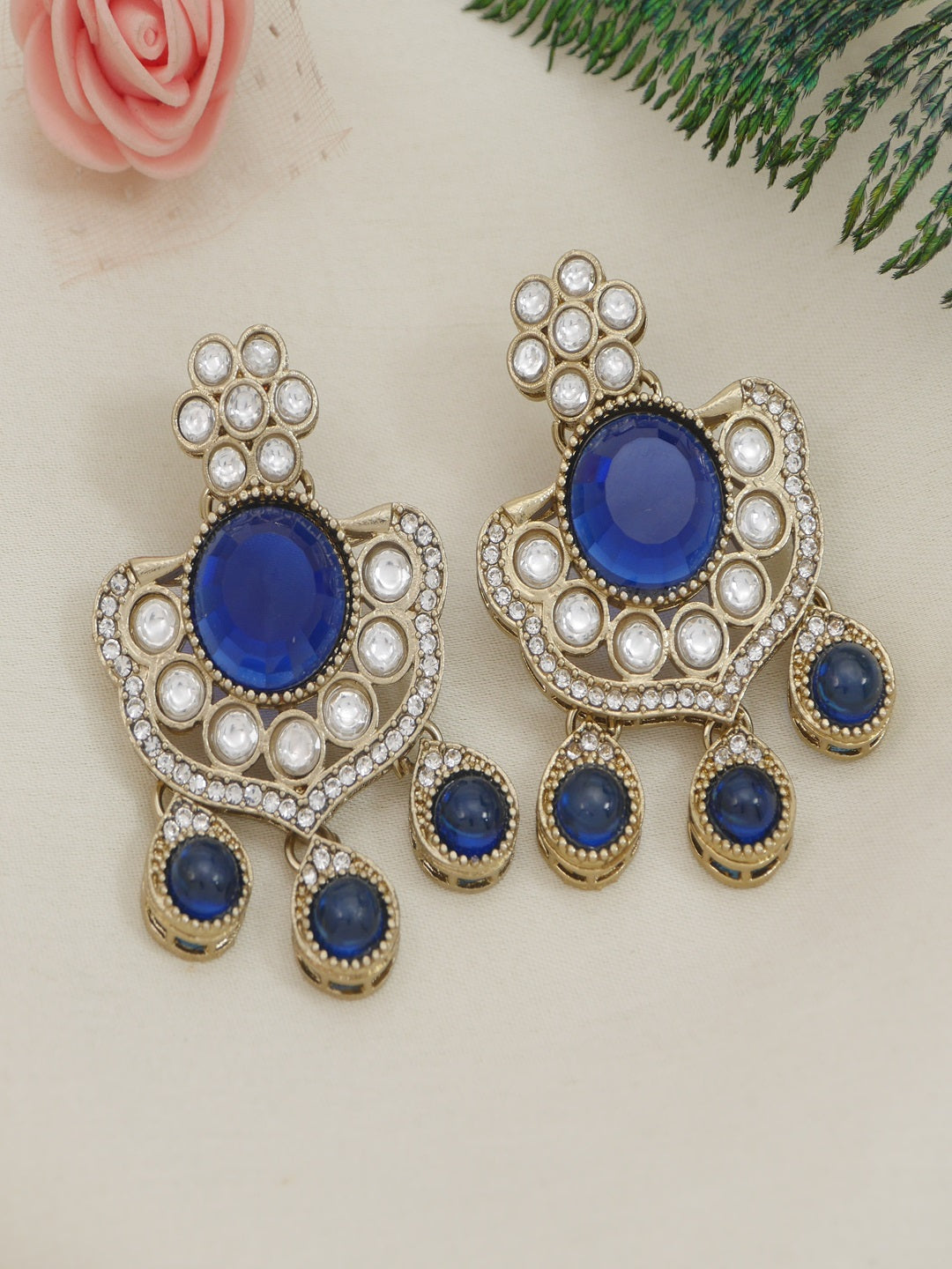 Royal Kundan & Pearl Beaded Necklace Set with Matching Earrings