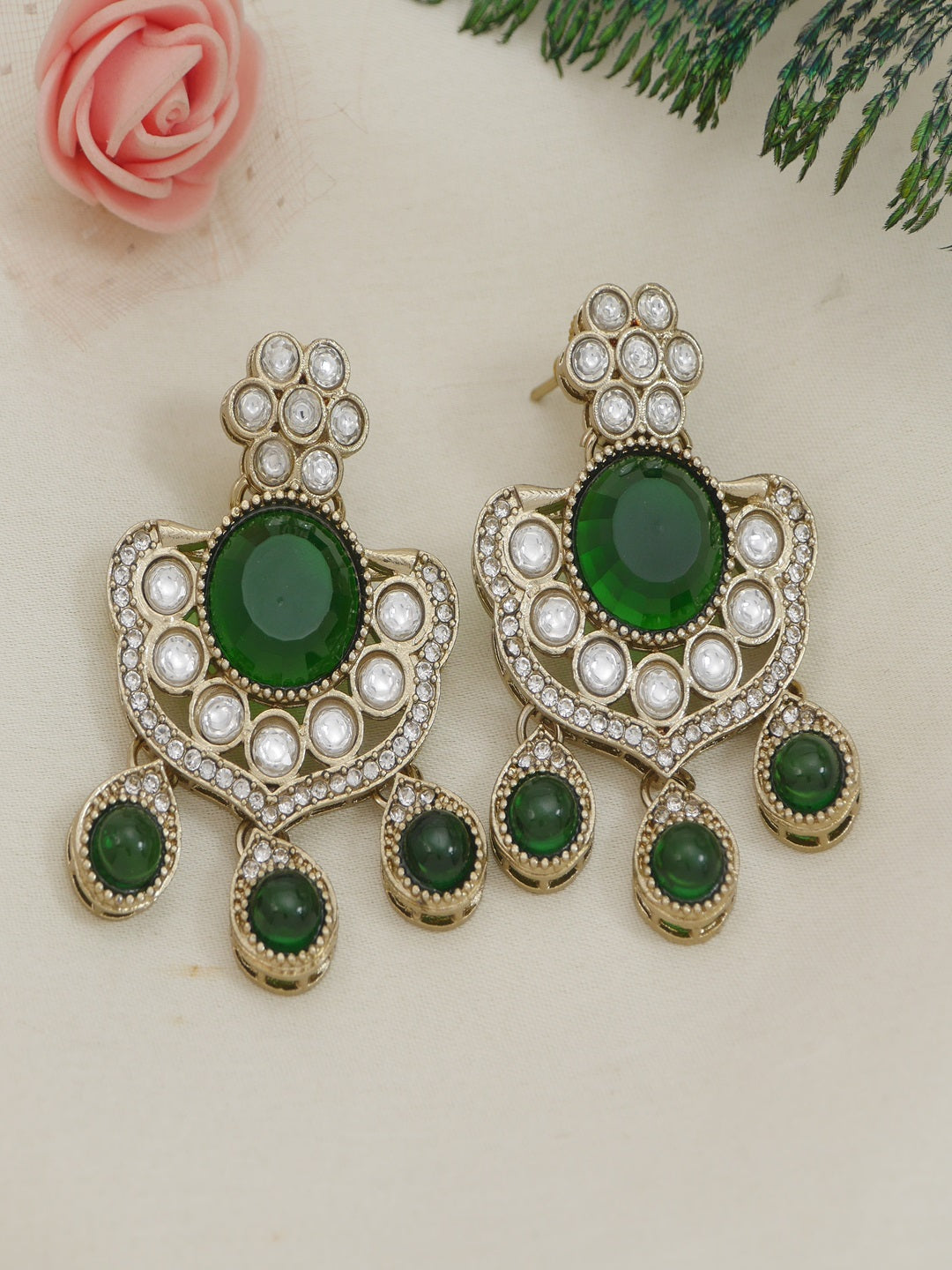 Royal Kundan & Pearl Beaded Necklace Set with Matching Earrings