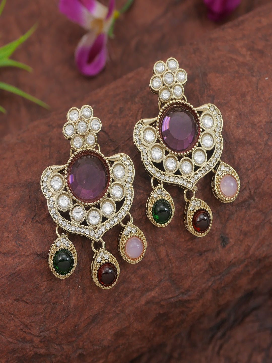 Royal Kundan & Pearl Beaded Necklace Set with Matching Earrings