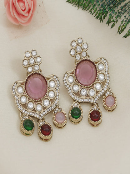 Royal Kundan & Pearl Beaded Necklace Set with Matching Earrings