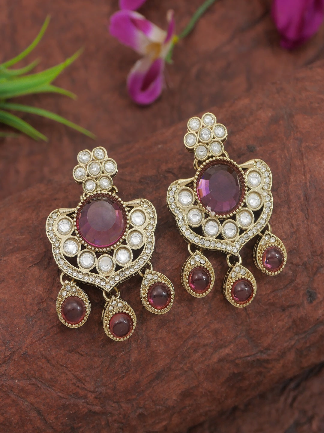 Royal Kundan & Pearl Beaded Necklace Set with Matching Earrings