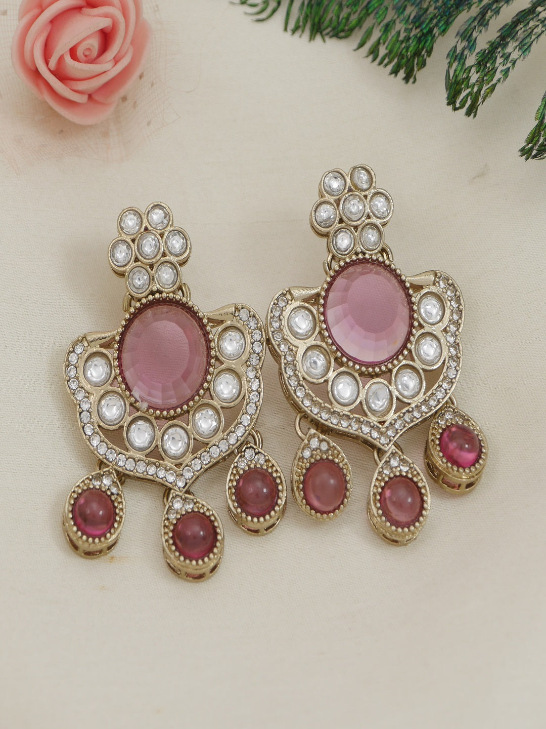 Royal Kundan & Pearl Beaded Necklace Set with Matching Earrings