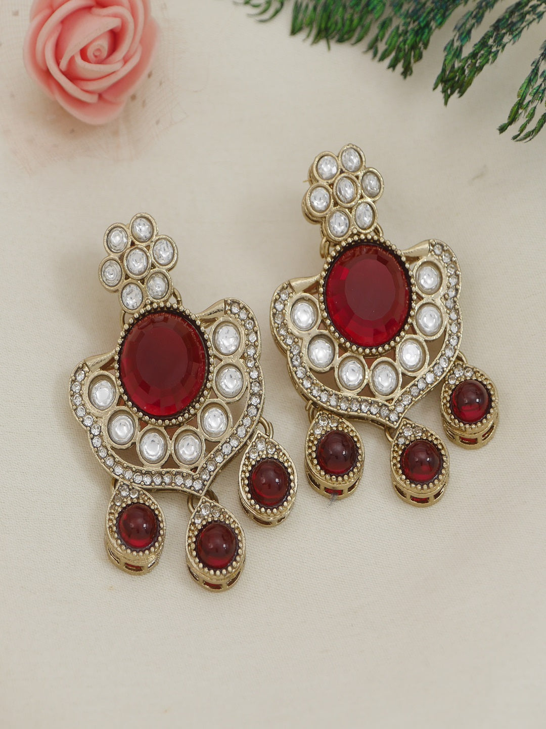 Royal Kundan & Pearl Beaded Necklace Set with Matching Earrings