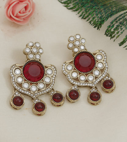 Royal Kundan & Pearl Beaded Necklace Set with Matching Earrings