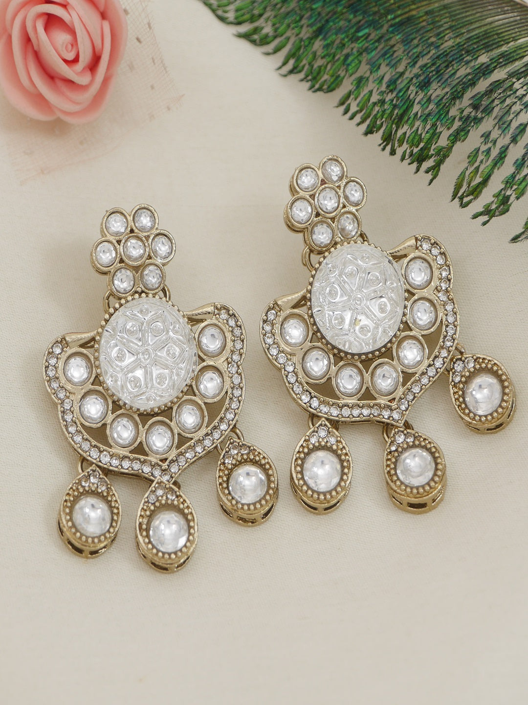 Royal Kundan & Pearl Beaded Necklace Set with Matching Earrings
