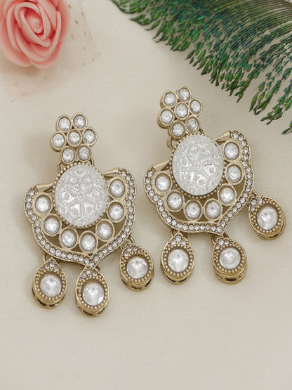 Royal Kundan & Pearl Beaded Necklace Set with Matching Earrings