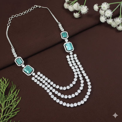 Three Layer Zircon Necklace Set