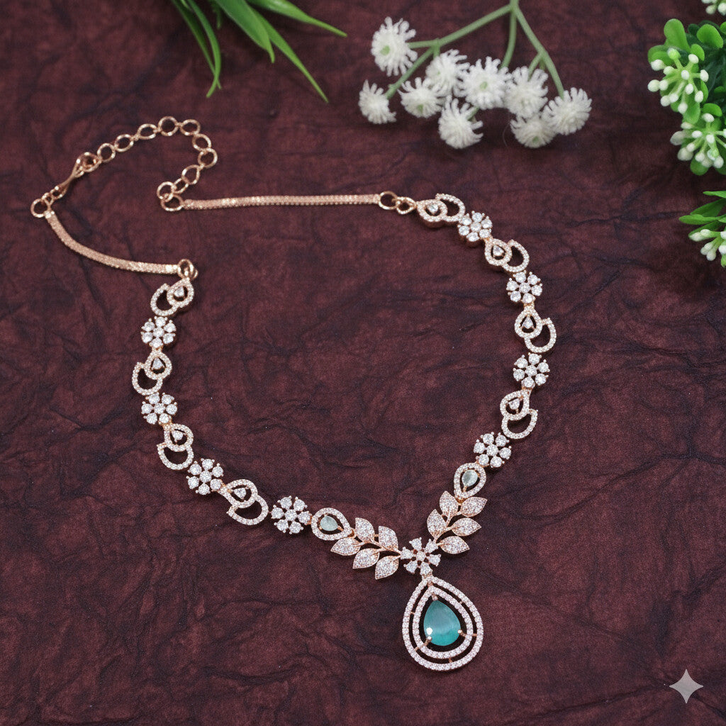 Colour Stone Zircon Necklace Set