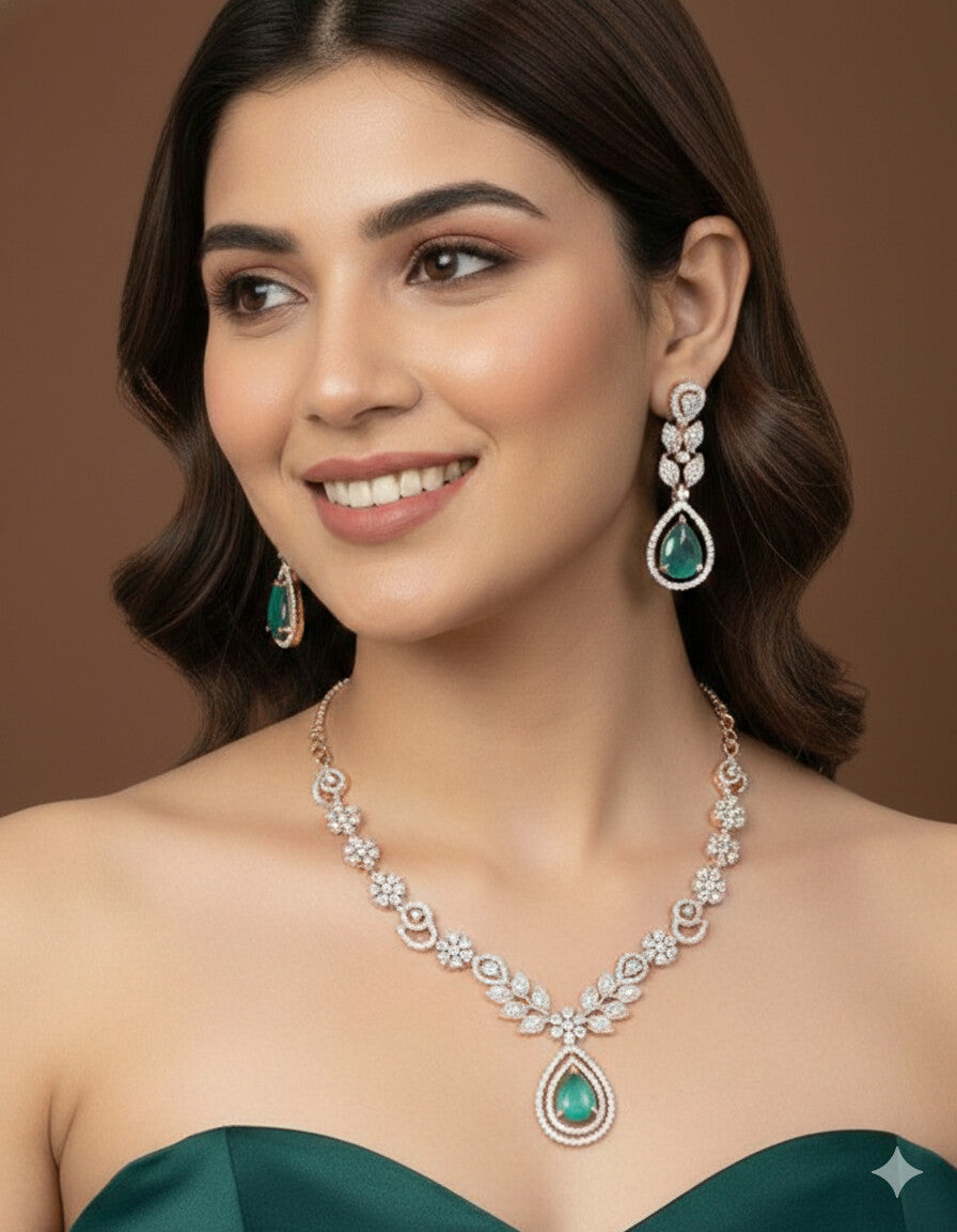 Colour Stone Zircon Necklace Set