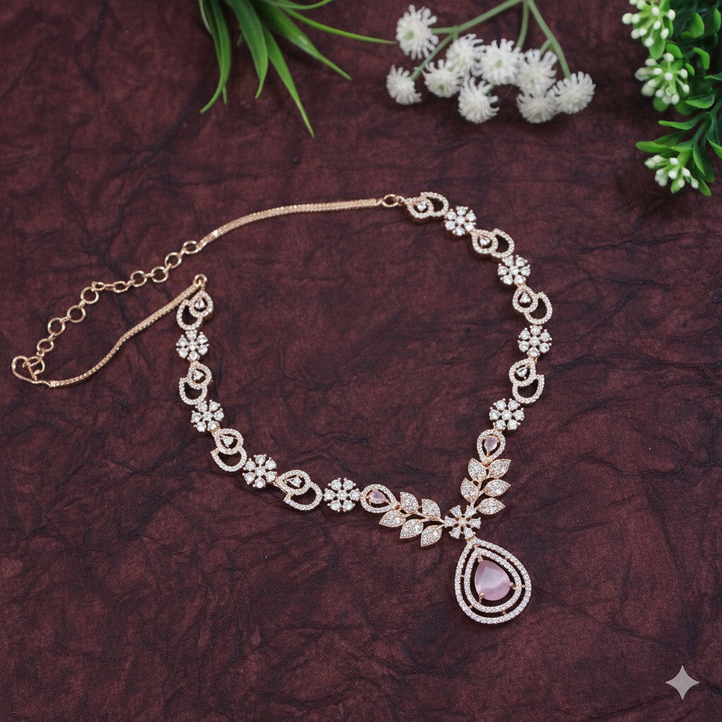 Colour Stone Zircon Necklace Set