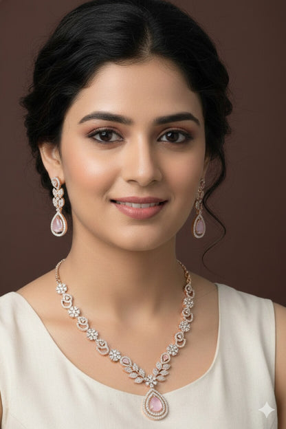 Colour Stone Zircon Necklace Set