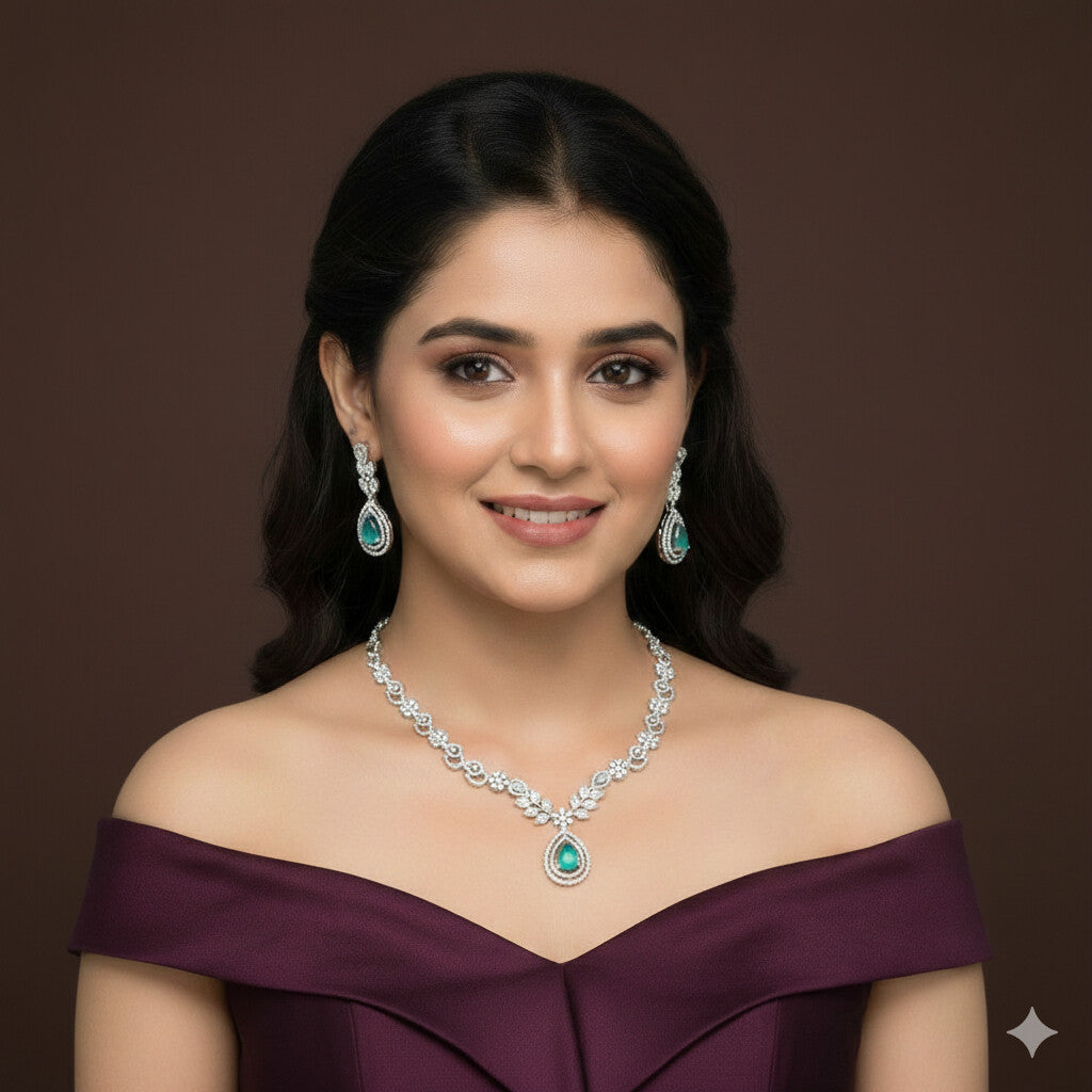 Colour Stone Zircon Necklace Set