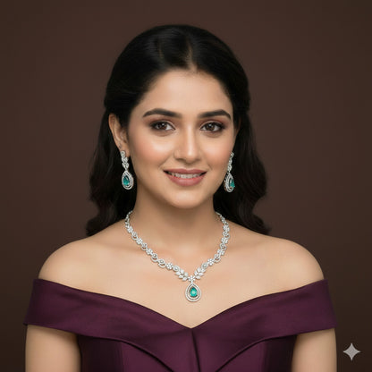 Colour Stone Zircon Necklace Set