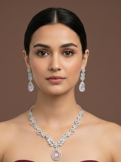 Colour Stone Zircon Necklace Set