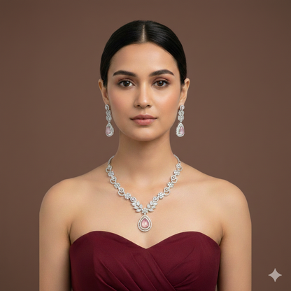 Colour Stone Zircon Necklace Set