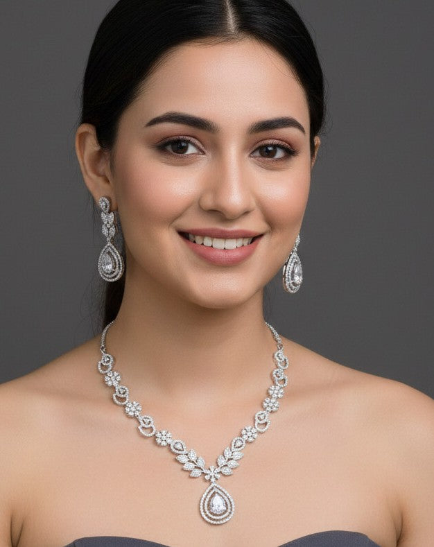 Colour Stone Zircon Necklace Set