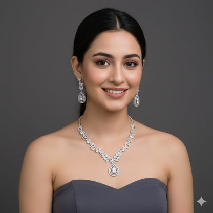 Colour Stone Zircon Necklace Set