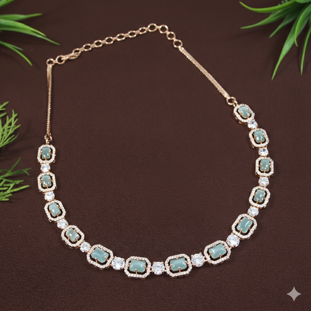 Zircon Chokar Necklace Set