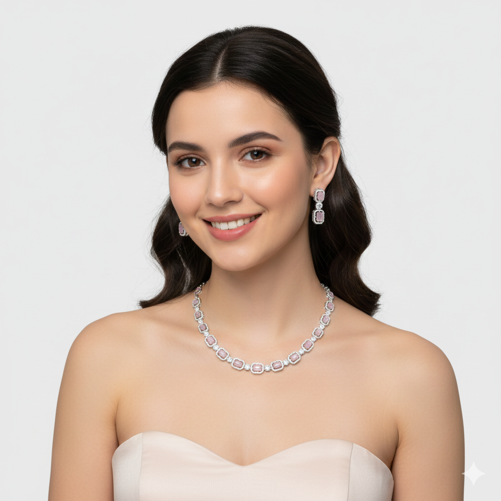 Zircon Chokar Necklace Set