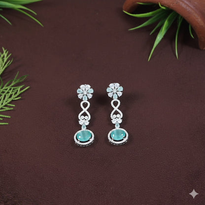 Zircon Silver Chokar Necklace Set