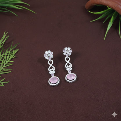 Zircon Silver Chokar Necklace Set