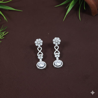 Zircon Silver Chokar Necklace Set