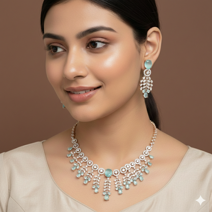 American Diamond Zircon Necklace Set