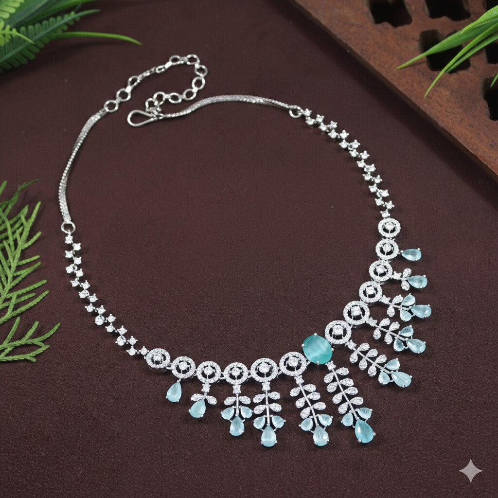 American Diamond Zircon Necklace Set