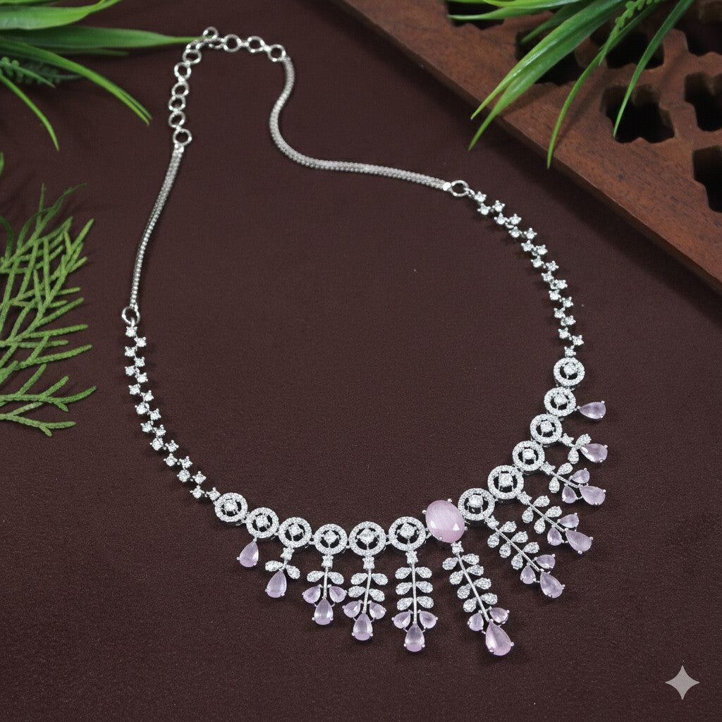 American Diamond Zircon Necklace Set