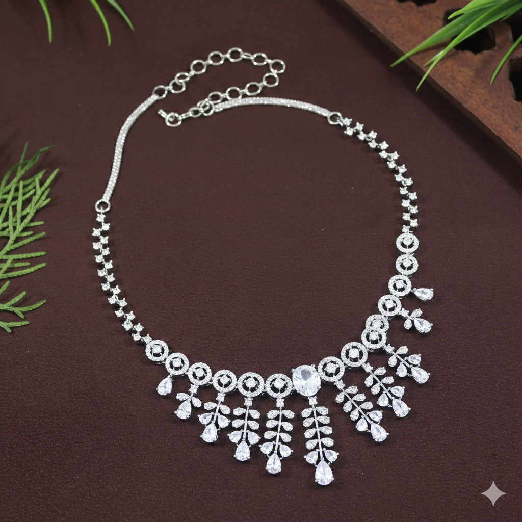 American Diamond Zircon Necklace Set