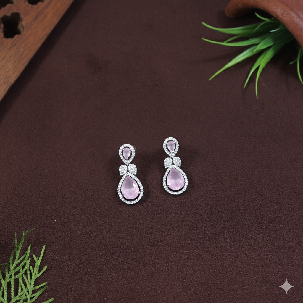 Silver Zircon Necklace Set