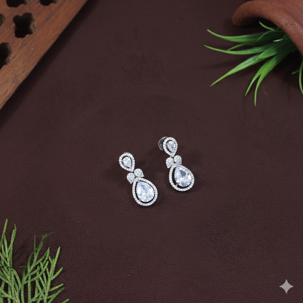 Silver Zircon Necklace Set