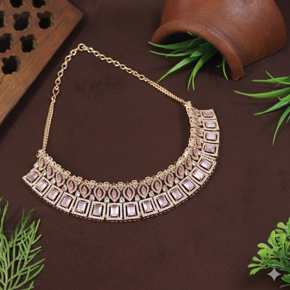 Zircon Mint Rose Gold Necklace Set