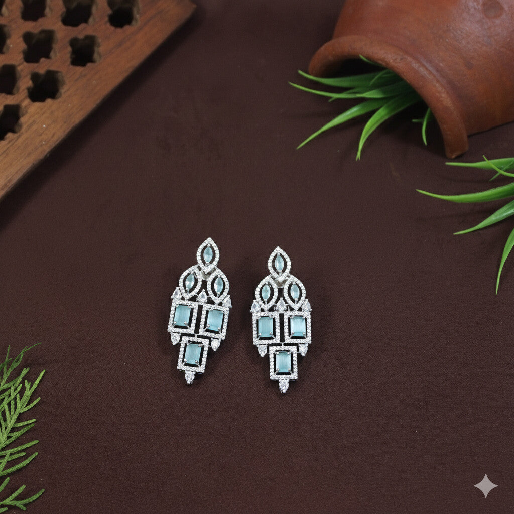 Zircon Mint Rose Gold Necklace Set